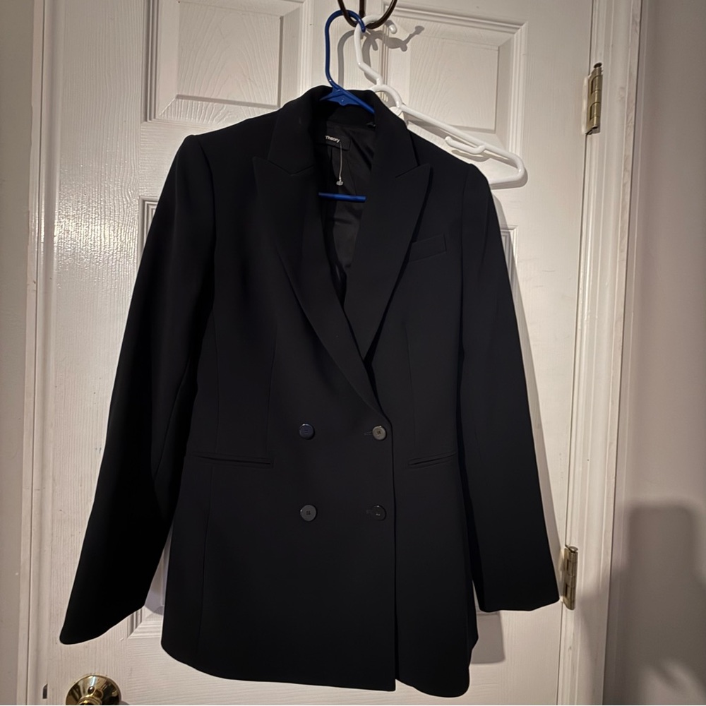 Theory Black Double-Breasted Women's Blazer